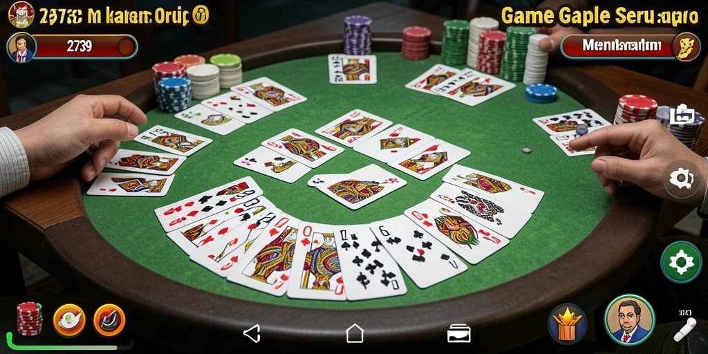 Tampilan gameplay Gaple yang menarik dan seru.