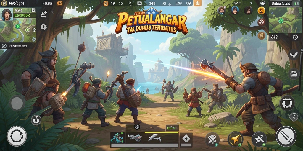 Tangkapan layar gameplay 34R yang menampilkan eksplorasi dunia terbuka.