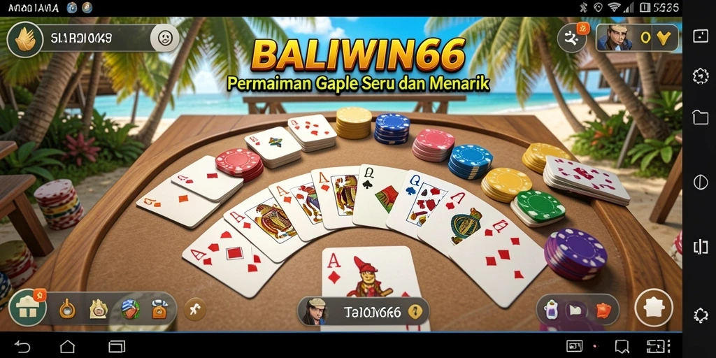 Tampilan gameplay Gaple yang seru dan interaktif di BALIWIN66.