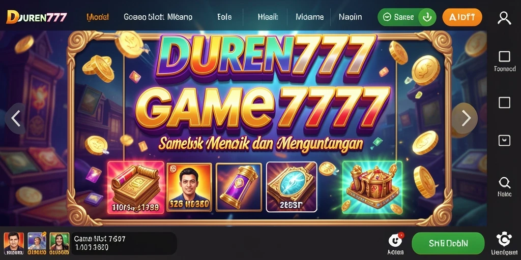 Screenshot gameplay DUREN777 menampilkan simbol slot dan efek animasi menarik.