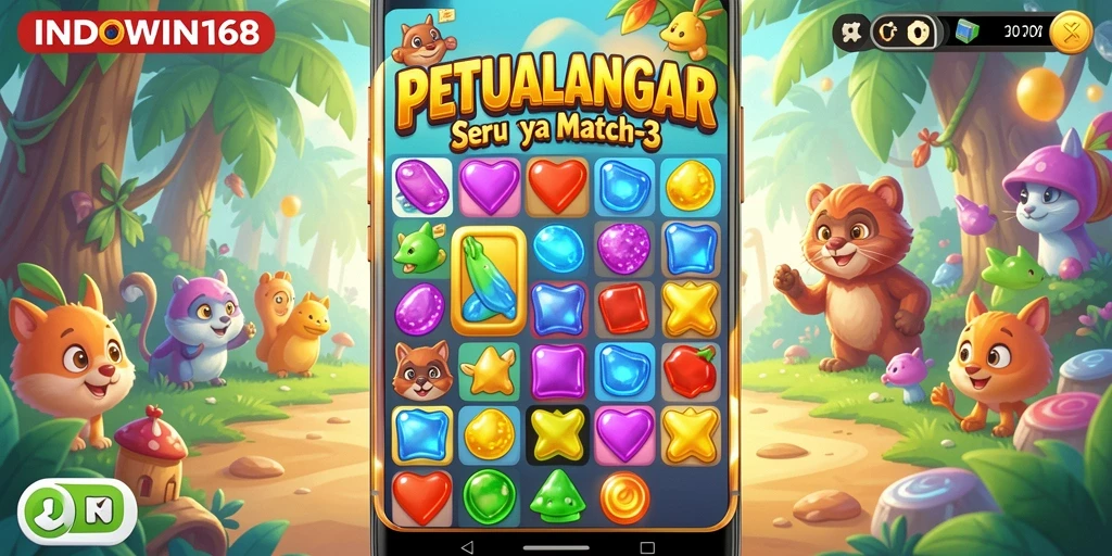 Tangkapan layar gameplay Match-3 yang menarik di INDOWIN168.