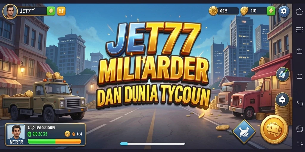 Tampilan gameplay yang menarik dari JET77 dengan berbagai fitur Tycoon.