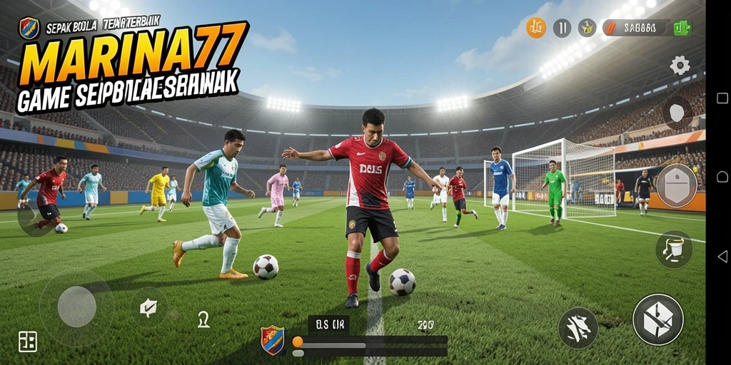 Tangkapan layar dari gameplay MARINA77 yang menampilkan aksi sepak bola mendebarkan.
