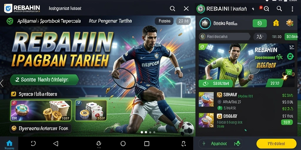 Tampilan utama aplikasi REBAHIN dengan berbagai pilihan taruhan olahraga.