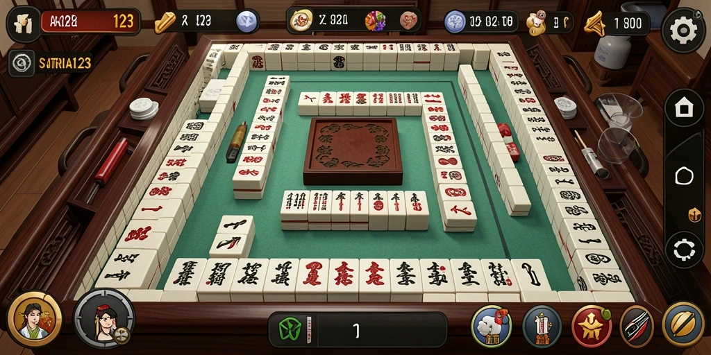 Gameplay SATRIA123 yang menampilkan keseruan permainan Mahjong.