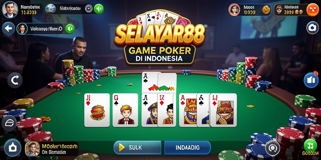 Tampilan menarik dan seru dari permainan poker di SELAYAR88.