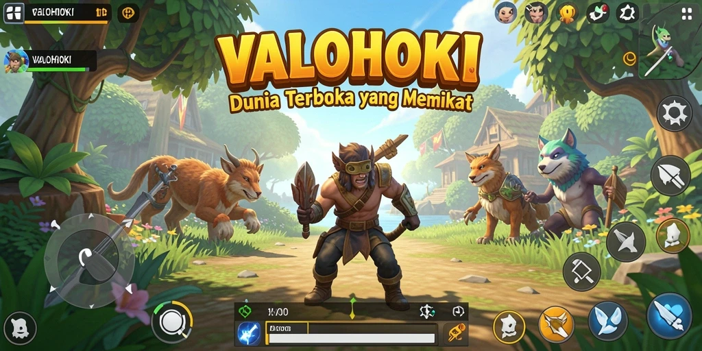 Tangkapan layar VALOHOKI menampilkan petualangan seru di dunia terbuka.