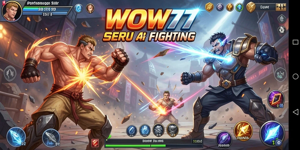 Tampilan gameplay WOW77 dengan aksi pertarungan yang cepat dan seru.